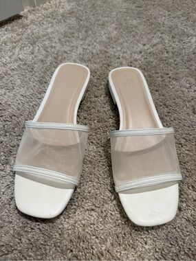 Women's White Mesh Sandals